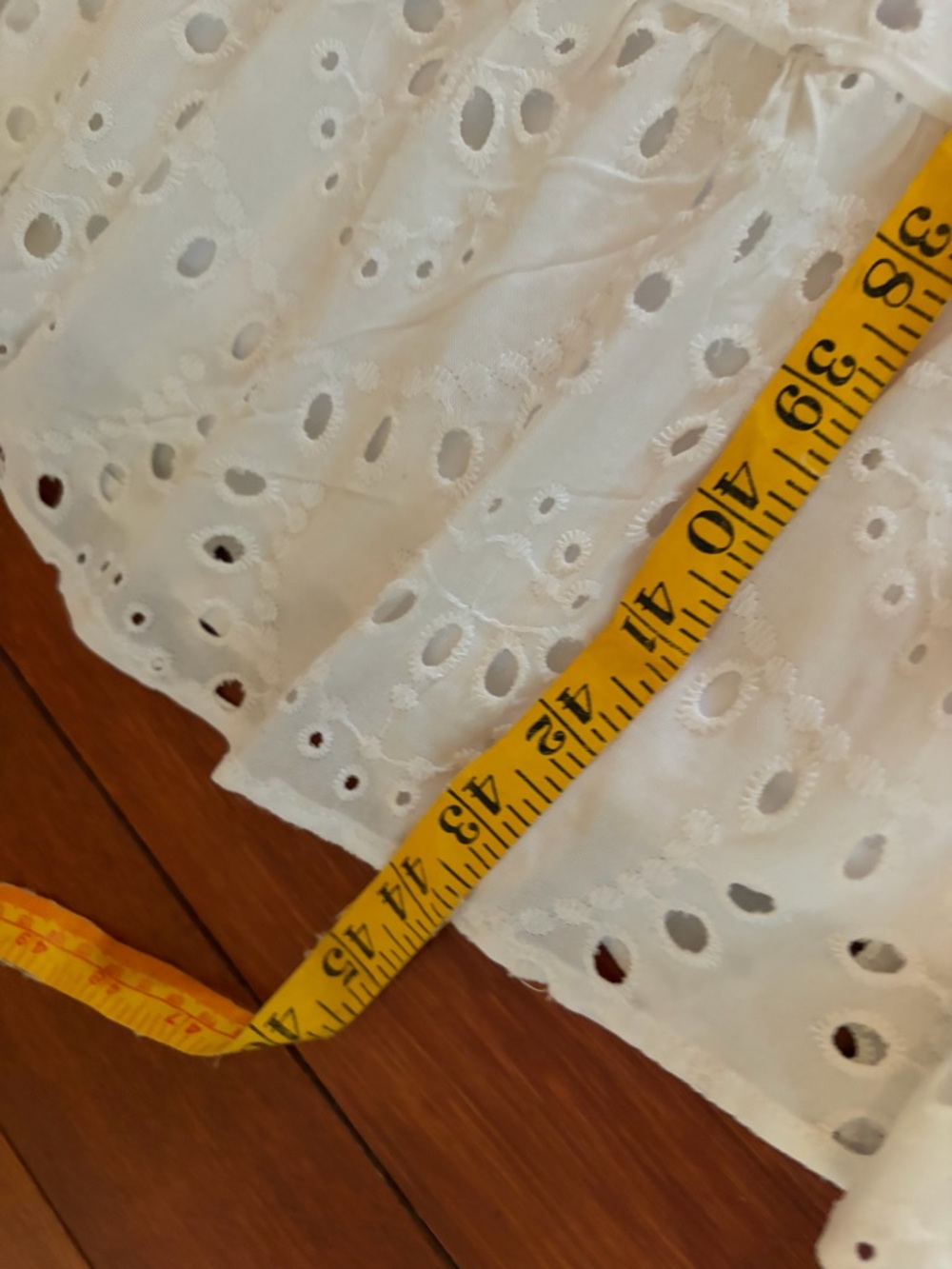 Lily Rose White Eyelet Midi Dress with Ruffle Straps - Picture 8 of 16
